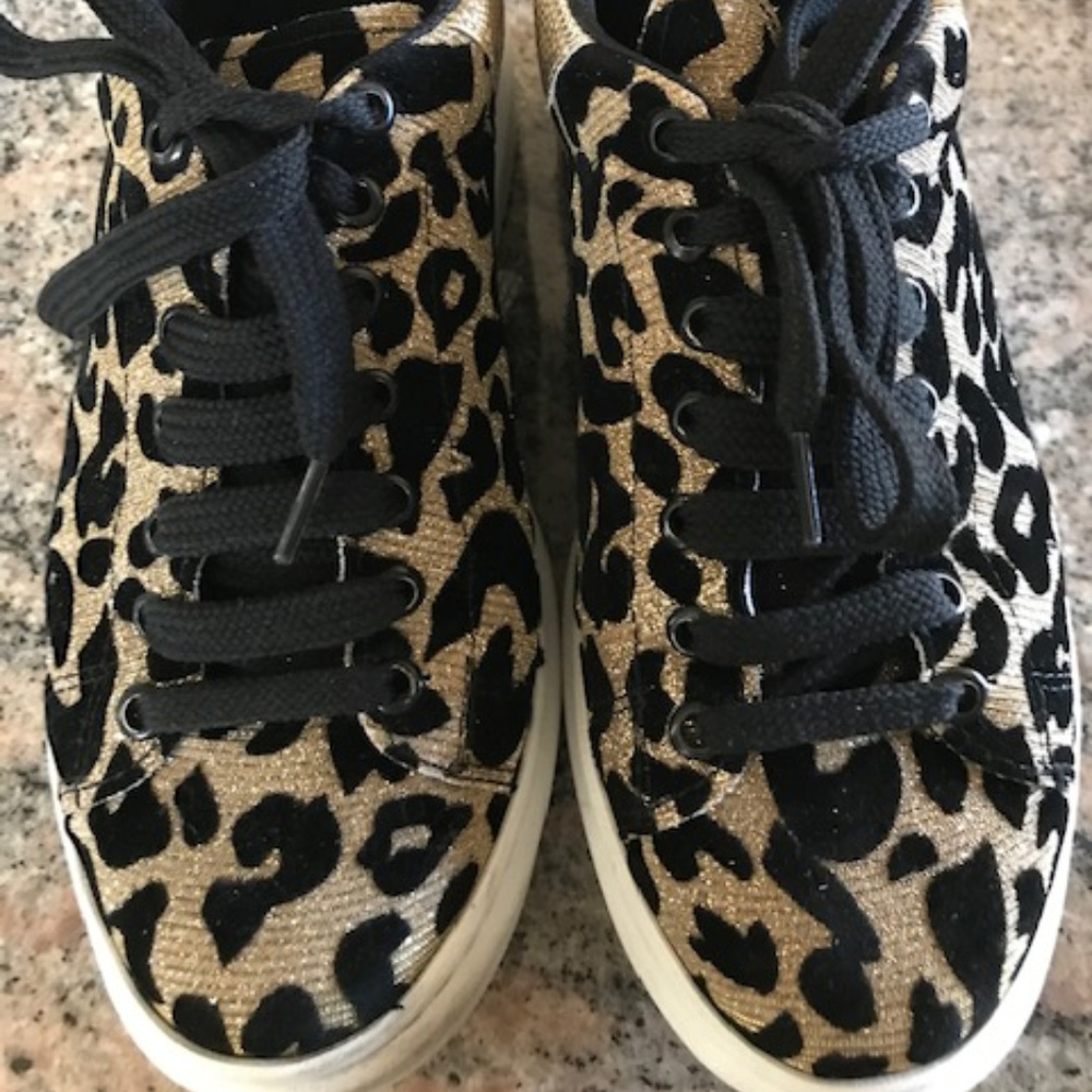 Animal Print Lace Up Platform Sneakers